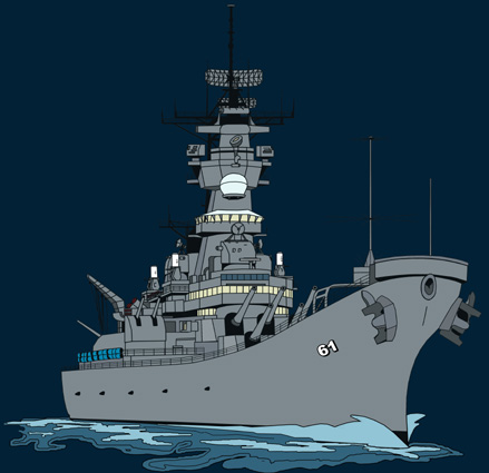 Okrt liniowy USS "Iowa" 1990 r.